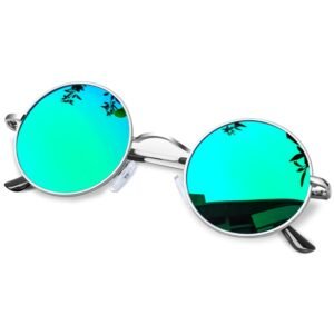 KANASTAL Polarised Round Sunglasses Thickened Temples, Spring Hinges, UV400 Protection Retro Circle Metal Frame Cosplay Glasses for Women Men