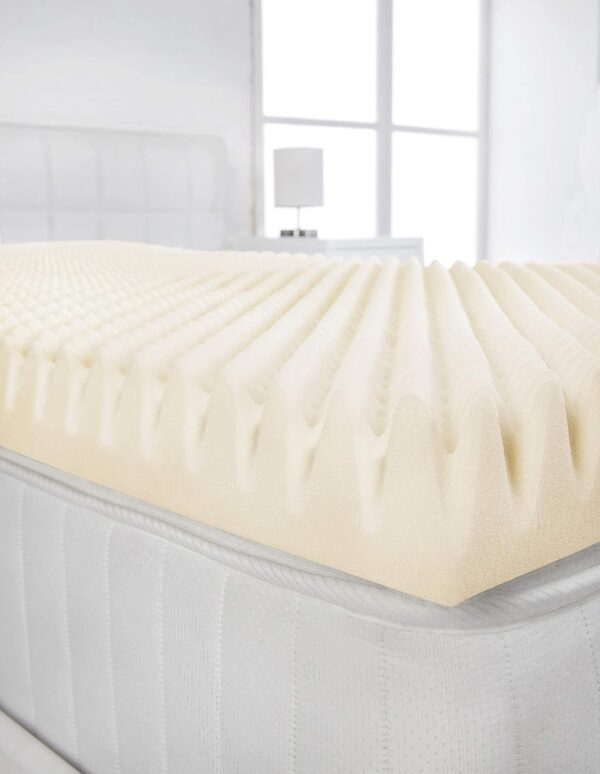 Littens 3" (75mm) Extra Deep Single Bed Size Visco Memory Foam Mattress Topper Profile, Egg Shell Crate Box, Orthopaedic, Support, Plain Relief (3ft, 91cm x 190cm)