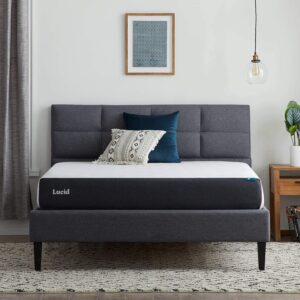 LUCID King (150 x 200 cm) Gel Memory Foam 20 cm Mattress - Medium Feel - Gel Infusion - Breathable Cover - Bed in a Box - Rolled Mattress - 5ft x 6ft6 x 8 in - Conforming Foam -...