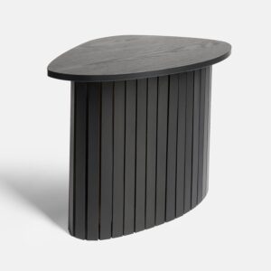 OHS Coffee Table for Living Room, Wooden Side Table Madison Ribbed Wood Frame Decorative Sofa Side Tables Nightstand Bedside Tables for Bedroom Office Small Spaces, Black
