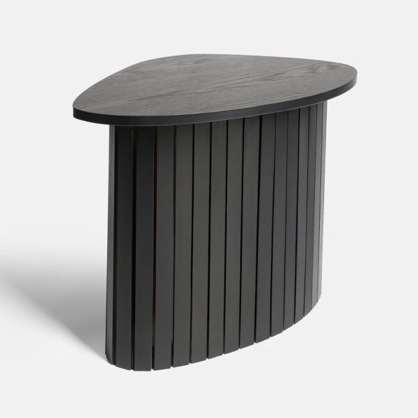 OHS Coffee Table for Living Room, Wooden Side Table Madison Ribbed Wood Frame Decorative Sofa Side Tables Nightstand Bedside Tables for Bedroom Office Small Spaces, Black