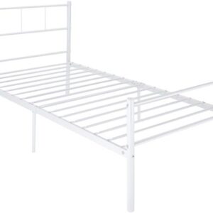 Panana 3FT Single Metal Bed Frame Teens Adults Children Bedroom Modern Style White