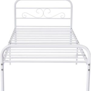 Panana 3FT Single White Metal Bed Frame Heavy Duty Steel Bedroom Base Bedframe Bedstead