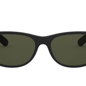 Ray-Ban Unisex New Wayfarer Classic Sunglasses, Black With Green Classic G-15 Lens, 52 mm UK