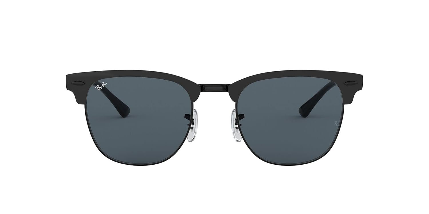 Ray-Ban Unisex's 0RB3716 186/R5 51 Sunglasses, Shiny Black Top Matte/Blue