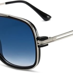 SHEEN KELLY Oversized Retro Chain 80s Vintage Pilot Sunglasses Men Classic Cowboy Eyewear Gradient Clear Lens