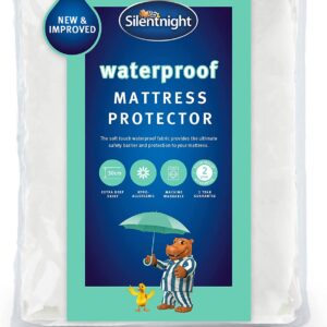 Silentnight Waterproof Mattress Protector – Deep 30cm Fitted Skirt and Soft Touch Quiet Rustle Free Cover – Machine Washable and Hypoallergenic – Single 90 x 190 x 30cm, White