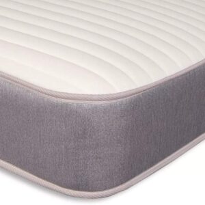 Starlight Beds 8 Inch Double Memory Foam Mattress, Hybrid With Springs. Cool Touch Straight Line, Grey, Soft Firmness. (4ft6 x 6ft3)