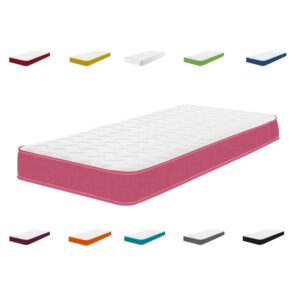 Starlight Beds Colours Range – Pink Children’s Single Mattress with Memory Foam and Springs - 18cm Deep (90x190cm, 3ft x 6ft3)