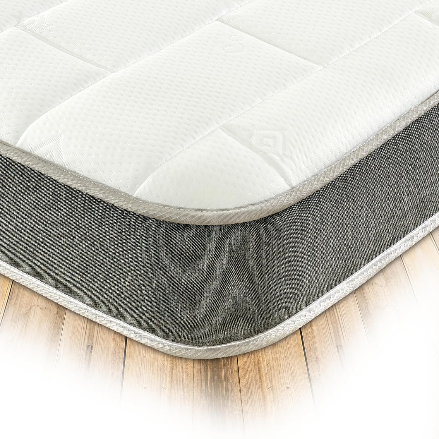 Starlight Beds Essentials Large Brick 3ft Hybrid Spring and Memory Foam Mattress. Budget-Friendly with Elegant Grey Design, Soft Firmness, 7.5 Inch Deep Single Mattress...