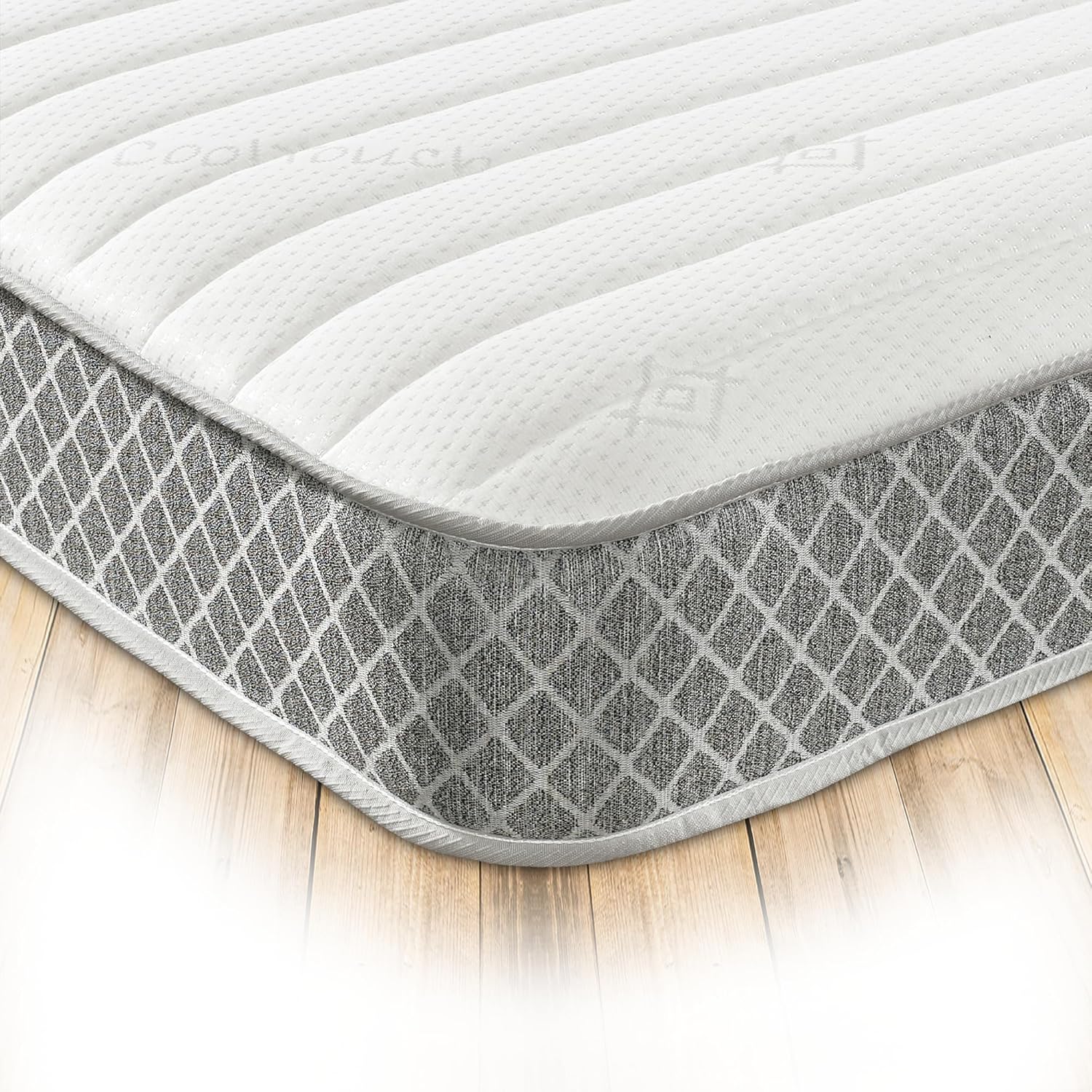Starlight Beds Nebraska Double Memory Foam Mattress. Hybrid Double Mattress with Springs & Memory Foam Layer, Soft Feel, 19cm Deep, Grey. 4ft6 x 6ft3 (135cm x 190cm)