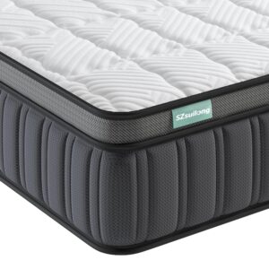 SZsuilong 5ft King Size Mattress, Memory Foam Pocket Sprung Hybrid Mattress, Orthopedic Mattresses King Size, Stress Relief, Zoned Support, Breathable Fabric, Medium Firm,...