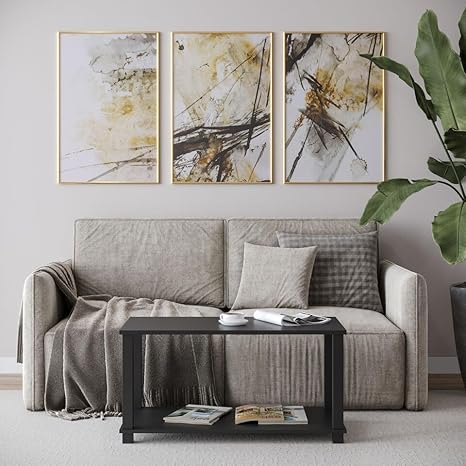 URBNLIVING 2-Tier Coffee Table with Shelf - Minimalist Style Side Table for Living Room, TV Stand, Compact Design - Easy Assembly, Durable Finish