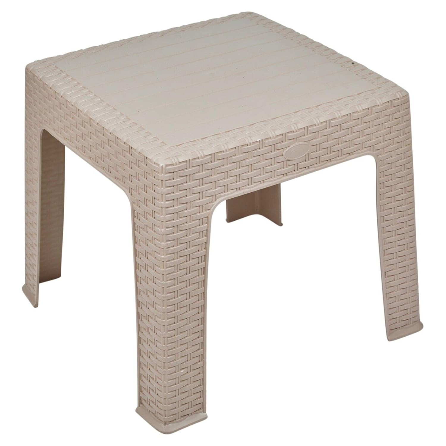 URBNLIVING Rattan Design Wicker Coffee Table Bistro Outdoor Plastic Garden Patio Furniture (Beige)