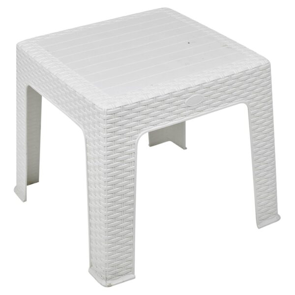 URBNLIVING Rattan Design Wicker Coffee Table Bistro Outdoor Plastic Garden Patio Furniture (White)