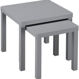 URBNLIVING Set of 2 Square Wooden Nesting Tables, Space-Saving Coffee and Side Tables for Living Room, Bedroom, or Office, Modern Stacking Design, Available in Multiple Finishes