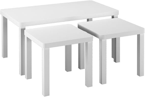 URBNLIVING Wooden Nesting Tables, Space-Saving Coffee, Side & Centre Tables, Stylish & Versatile Furniture for Living Room, Bedroom & Office, Compact Design, Set of 3-1...