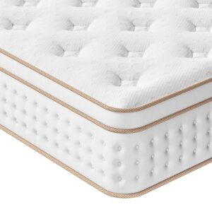 Vesgantti Double Mattress 4FT6, 10.2 Inch Hybrid Mattress with Breathable Foam and Individually Pocket Spring - Edge Support & Motion Isolation, Medium Firm Mattress Double...