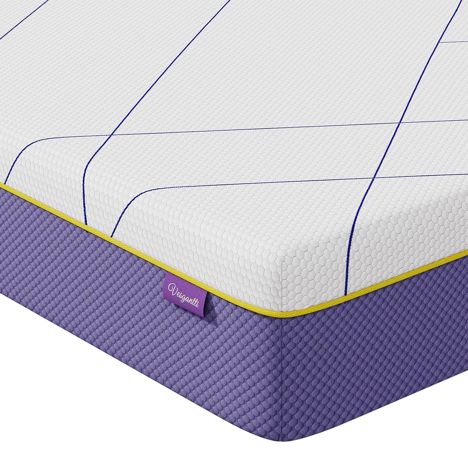 Vesgantti Single Mattress, 16CM Gel Memory Foam Single Mattress with CertiPUR-US Certified Foam for Pressure Relief & Cooling Comfort - Medium, 90x190x16cm, Lavender Purple