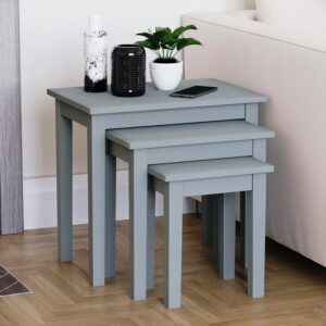 Vida Designs Yorkshire Nest of 3 Tables for Living room, Stacking Side Tables, Sturdy and Easy Assembly (Grey)