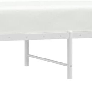 vidaXL 2FT6 Small Single Metal Bed Frame | Robust and Durable Construction | Extra Storage Space | Timeless Design | White | Suitable Mattress Size 75x190 cm