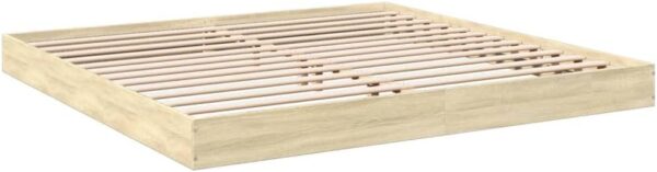vidaXL Bed Base Frame in Sonoma Oak Finish - Engineered Wood 180x200 cm Super King - Modern Bedroom Furniture - Sturdy Slats