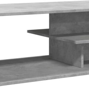 vidaXL Coffee Table - Concrete Grey - Engineered Wood - Rectangular - Minimalistic Design for Living Room or Lounge - 102x55x35 cm