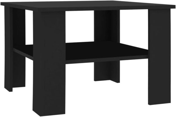 vidaXL Coffee Table Dining Dinner Living Room Furniture Home Interior Decor Couch Side Dining Telephone Small Tea Table Black Chipboard