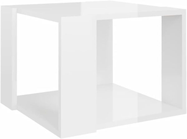 vidaXL Coffee Table High Gloss White Engineered Wood Furniture Cabinet Set
