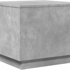 vidaXL Coffee Table in Concrete Grey with RGB LED Lights - Engineered Wood, Moisture- Surface, USB Powered for Modern Living Room/Office