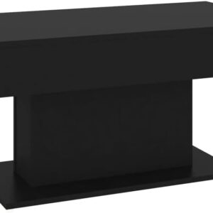 vidaXL Coffee Table Modern Home Living Room Furniture Accessories Couch End Side Center Accent Table Set Sofa Table Set Chipboard Black