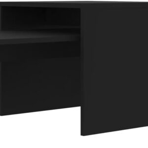 vidaXL Coffee Table Set in Black, Made of Engineered Wood, Size 100x48x40 cm, Versatile Usage, Space-Saving Design, Modern Style Living Room Furniture