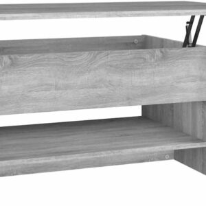 vidaXL Coffee Table Side Sofa Couch Centre Accent End Tea Telephone Rising Tabletop Table with Hidden Compartment Grey Sonoma Engineered Wood