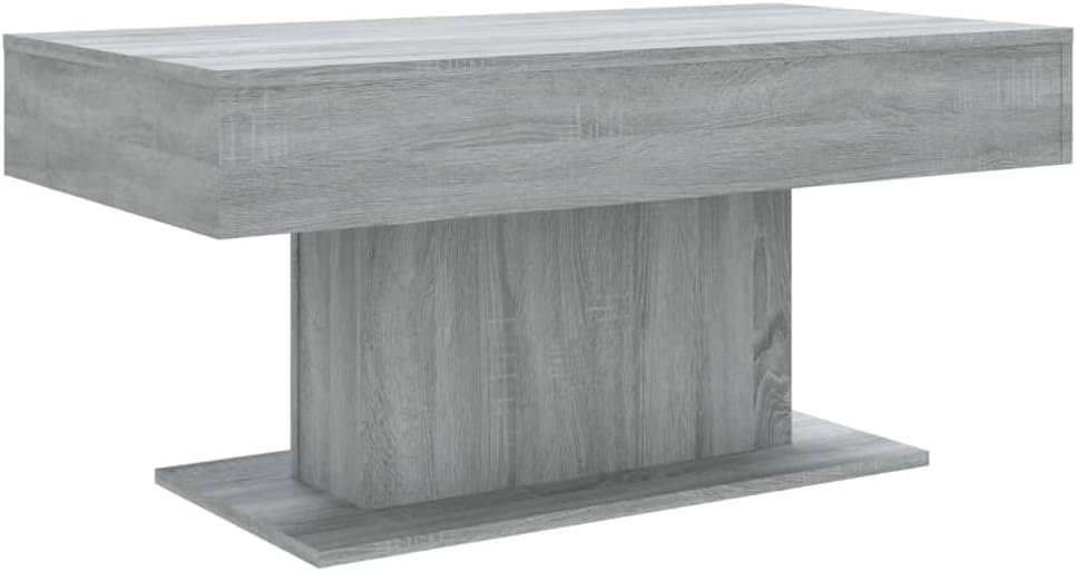 vidaXL Grey Sonoma Coffee Table with Assembly Guide, Elegant Rectangular Design and Smooth Surface
