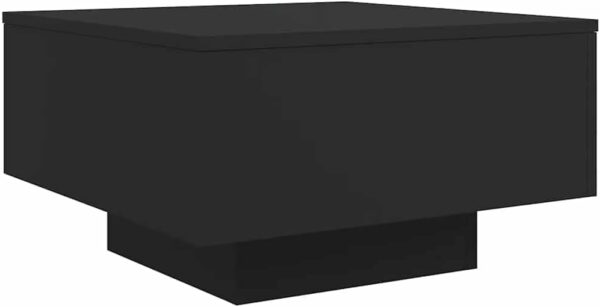 vidaXL Modern Black Coffee Table- Engineered Wood, Square Shape Perfect for Living Room or Office, Assembly Required