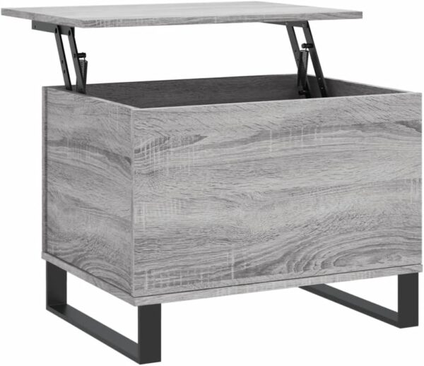 vidaXL Side/Coffee/Dining Table with Adjustable Lift-Top and Grey Sonoma Finish, Constructed of Moisture- Engineered Wood with Sturdy Metal Legs