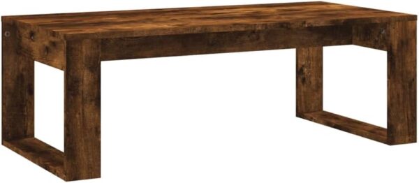 vidaXL Smoked Oak Coffee Table - Modern Design Engineered Wood, Practical and Easy-to-Clean Surface, Highly, Ideal for Living Room, Office or Lounge Area