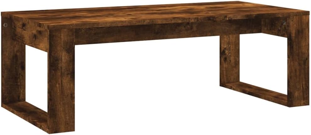 vidaXL Smoked Oak Coffee Table - Modern Design Engineered Wood, Practical and Easy-to-Clean Surface, Highly, Ideal for Living Room, Office or Lounge Area