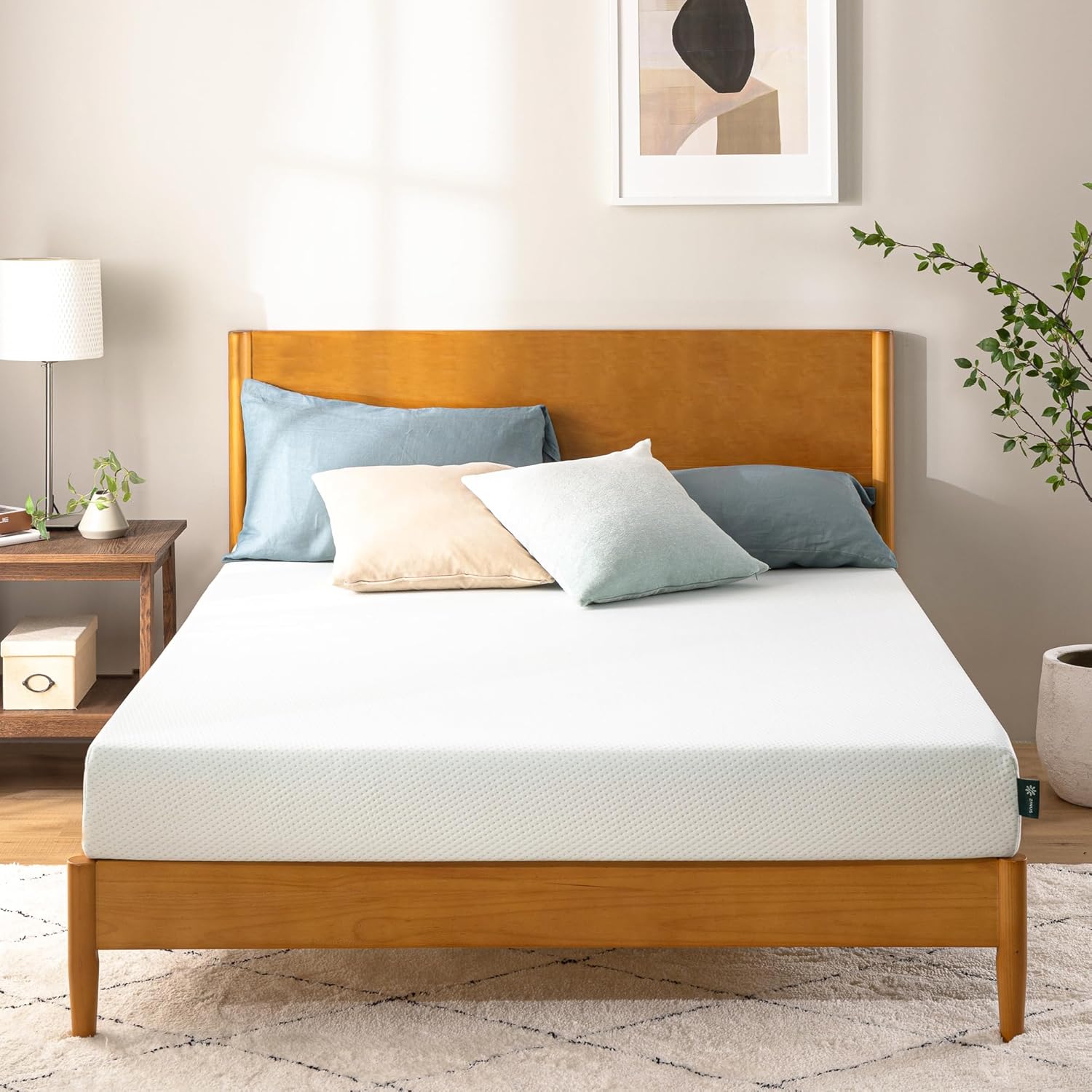 Zinus Ergonomic Foam Mattress 140 x 200 cm Orthopaedic Mattress with Medium Firm Support Quilted Cover for Extra Comfort Height 11 cm Oeko-Tex Certified