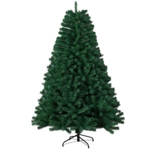 5FT Artificial Christmas Tree, 500 Tips Christmas Tree Xmas Tree with Solid Foldable Metal, Realistic Green Natural Branches Christmas Tree, Quick Setup Tree for Festival...
