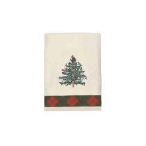 Avanti Linens Spode Christmas Tree Collection, Cotton, Red Tartan, Hand Towel