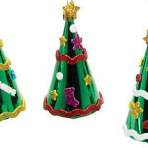 Baker Ross FE858 Christmas Tree Bauble Kits - Pack of 6, Make Your Own Christmas Decorations, Festive Tree Ornaments for Kids to Decorate and Display, Hanging Decorations for...
