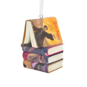 Hallmark Harry Potter Stacked Books With Wand Christmas Ornament, Harry Potter Decoration, Hanging Ornament, Gifts for Christmas