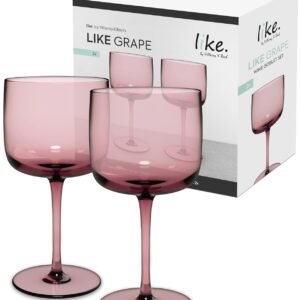 like. by Villeroy & Boch – Like Grape Wine Goblet Set 2 pces, Coloured Glass Grape, Capacity 270 ml