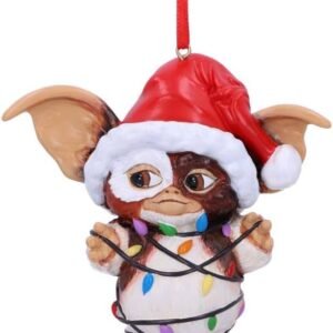 Nemesis Now Gremlins Gizmo in Fairy Lights Hanging Festive Decorative Ornament, Red, Housewarming